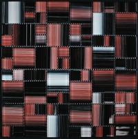 Mozaika sklo malovaná 300x300 červenočerná